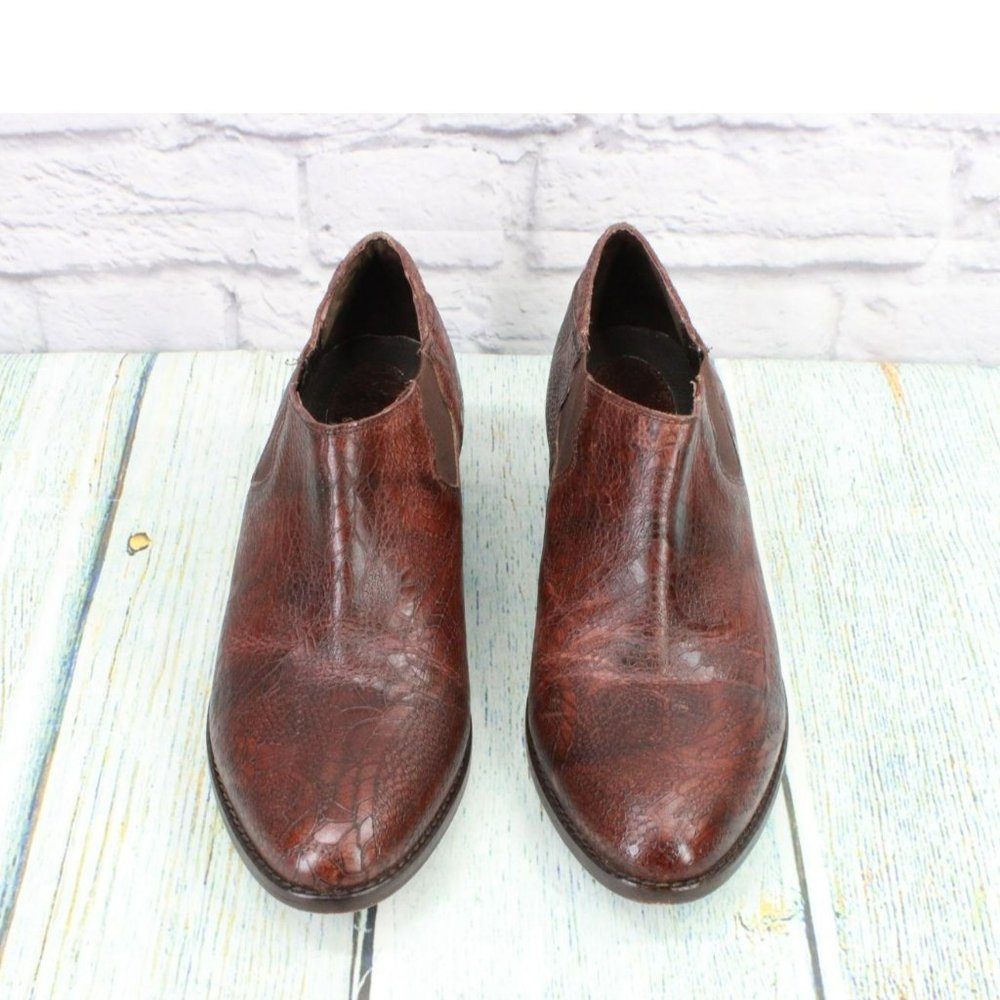 Wolverine Brown Leather Slip On Almond Toe Chelsea Ankle Boots Size 11 - Picture 5 of 9